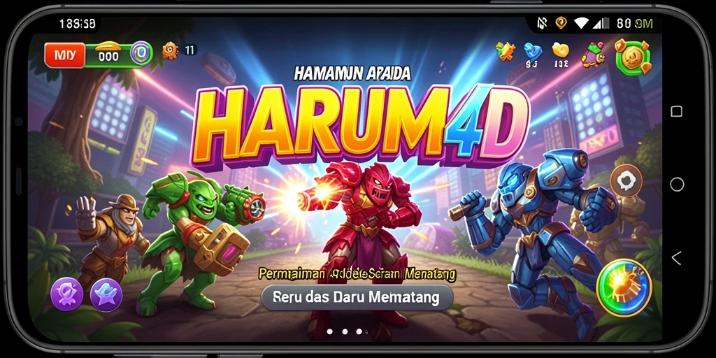 Tampilkan gameplay seru HARUM4D dalam suasana arcade.