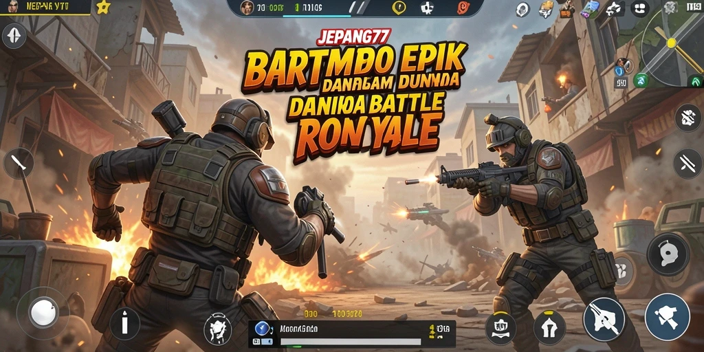 Screenshot gameplay JEPANG77 menampilkan pertempuran intens antar pemain.