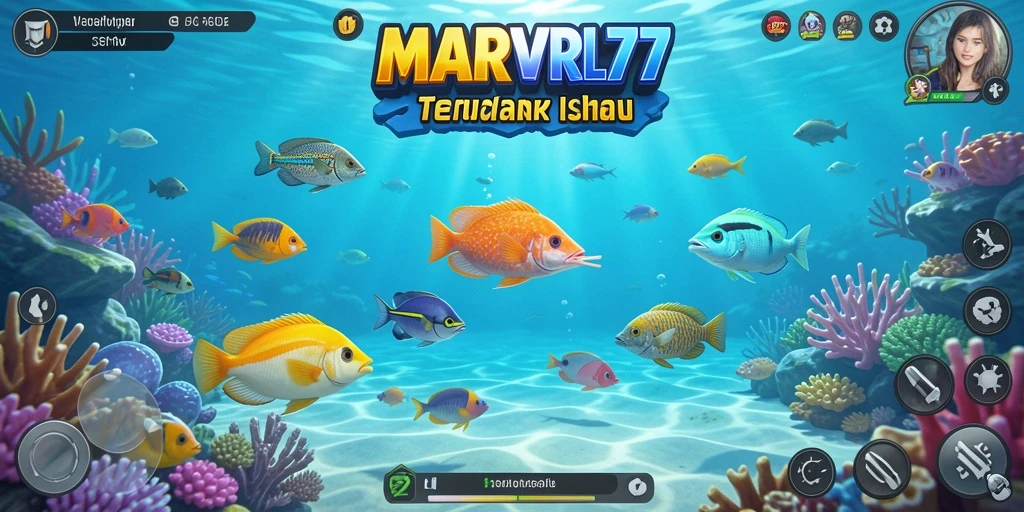 Gameplay seru Tembak Ikan di MARVRL77 yang penuh aksi.
