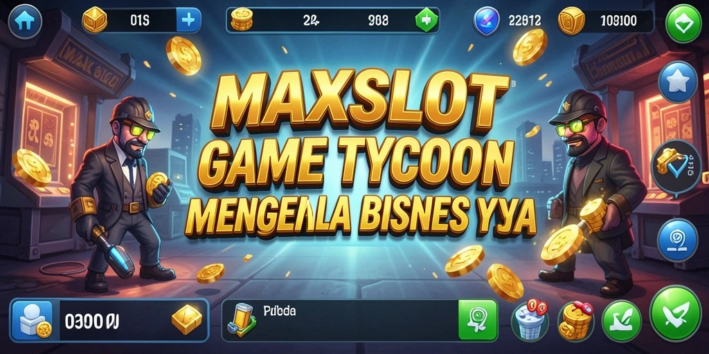 Screenshot MAXSLOT menampilkan aktivitas seru dalam pengelolaan kasino tycoon.