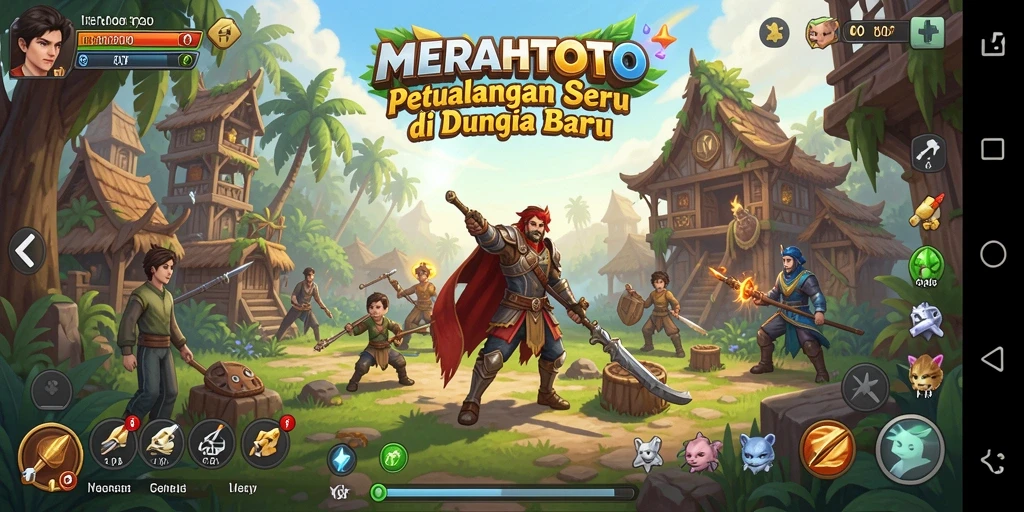 Screenshot gameplay MERAHTOTO yang menampilkan aksi petualangan yang mendebarkan.