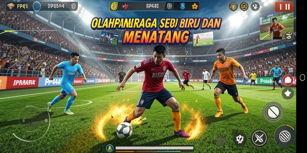 Screenshot gameplay PP444 yang menampilkan aksi olahraga yang mendebarkan.