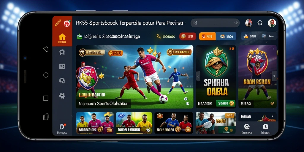 Screenshot RK55 menunjukkan pengalaman taruhan yang seru dalam aplikasi Sportsbook.